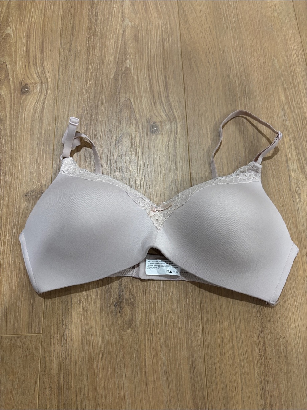 Maidenform Light Pink Lace-Trim T-Shirt Bra